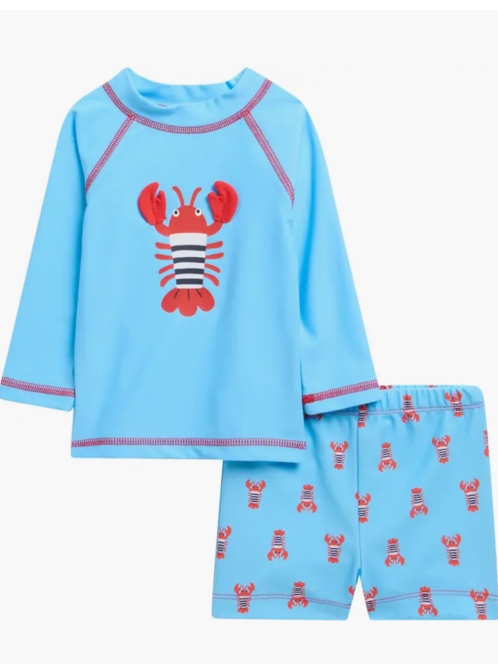 Little Me Kids' Lobster UPF 50+ Rashguard
& Trunks Set, 9-12 m, NWT